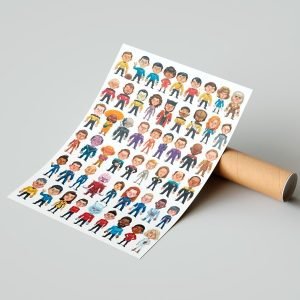 Làmina personajes de Star Trek, estilo cartoon, 40x30cm, Àlex Santaló
